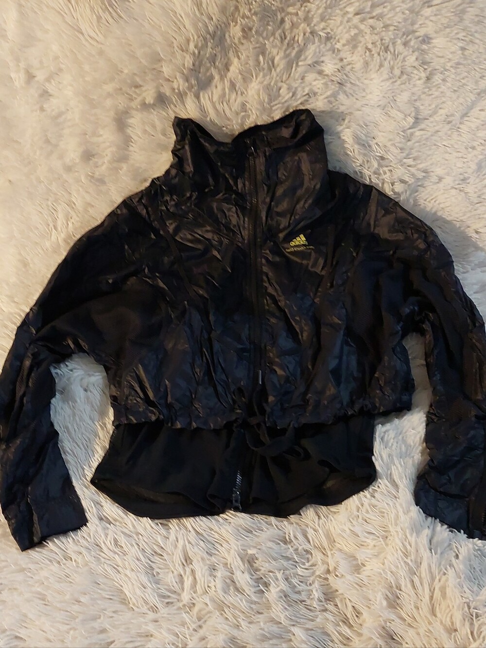 Stella McCartney Adidas Navy Cropped Packable Windbreaker Jacket